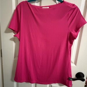 crown & ivy Bright Pink Short-Sleeve Crewneck Top